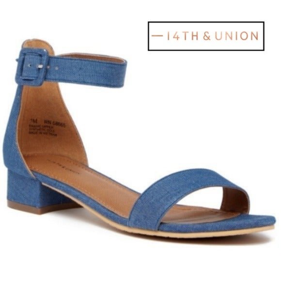 14th & Union Shoes - 14th & Union Denim Ankle Strap Women's Sandals